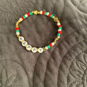 Colorful Beaded Christmas Stretch  Bracelet